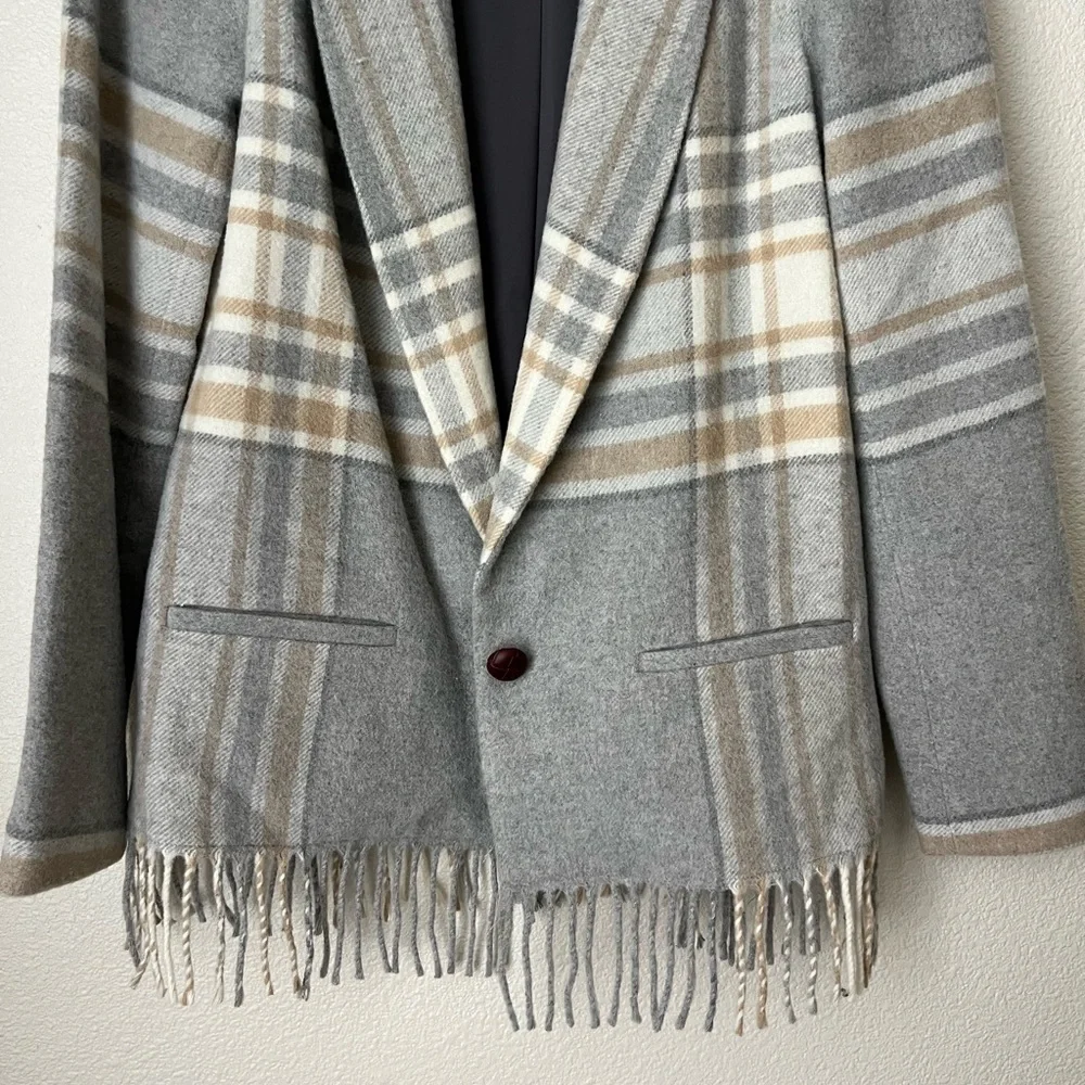 Anthropologie DREW Wool-Blend Quiet Luxury With Tassel Accents Blazer - Picture 4 of 5